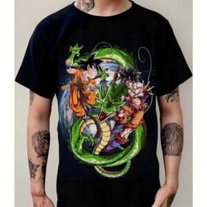 Gildan Men's T-Shirt Dragon Ball Z Goku Black Shenlong Anime Super Saiyan Sz M